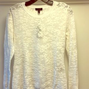 White lace Rag & Bone long sleeve top